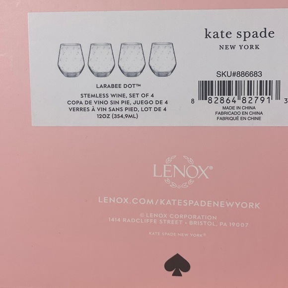 kate spade Kitchen Kate Spade Larabee Dot Stemless Wine Glasses